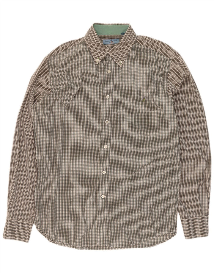 Harmont & Blaine Mens Shirt Large Green Check Cotton