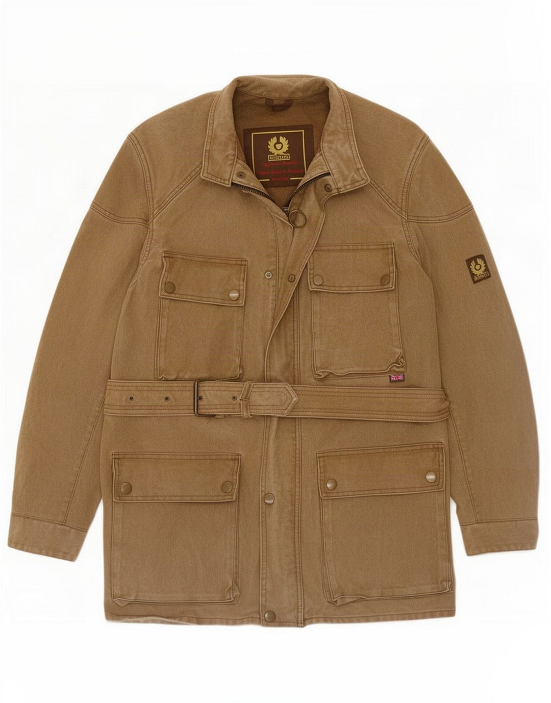 Belstaff Mens Utility Jacket UK 38 Medium Brown Cotton