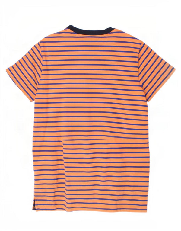 Sun68 Boys T-Shirt Top 9-10 Years Orange Striped Cotton