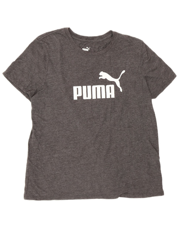 Puma Womens Graphic T-Shirt Top UK 16 Large Grey Cotton