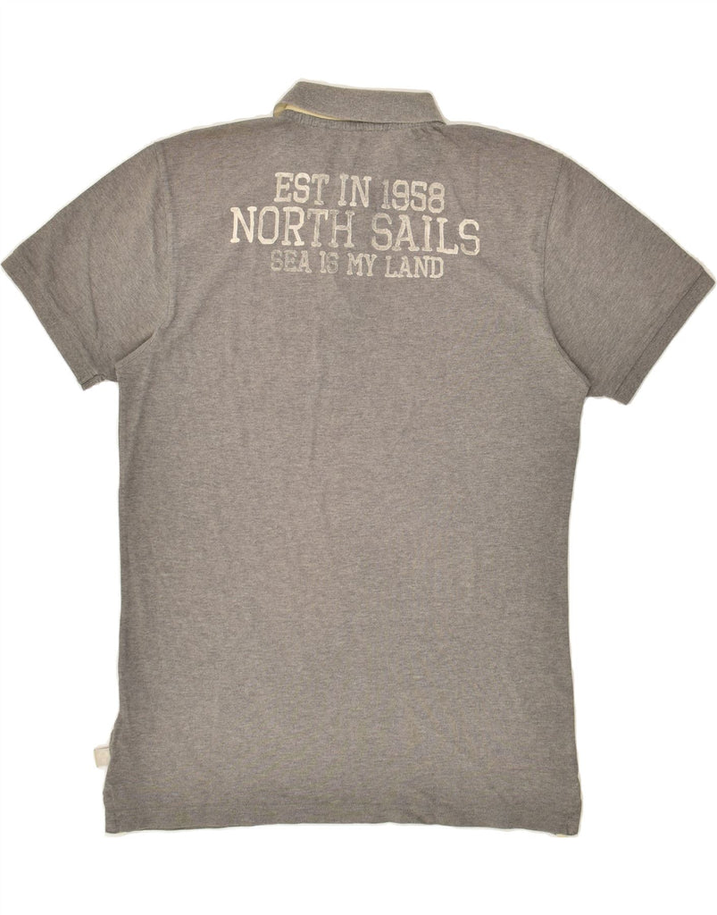 NORTH SAILS Mens Graphic Polo Shirt XL Grey Cotton | Vintage North Sails | Thrift | Second-Hand North Sails | Used Clothing | Messina Hembry 