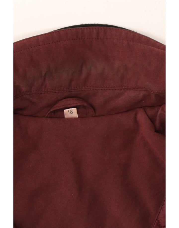 VINTAGE Womens Loose Fit Windbreaker Coat UK 18 XL Maroon Polyester Vintage Vintage and Second-Hand Vintage from Messina Hembry 