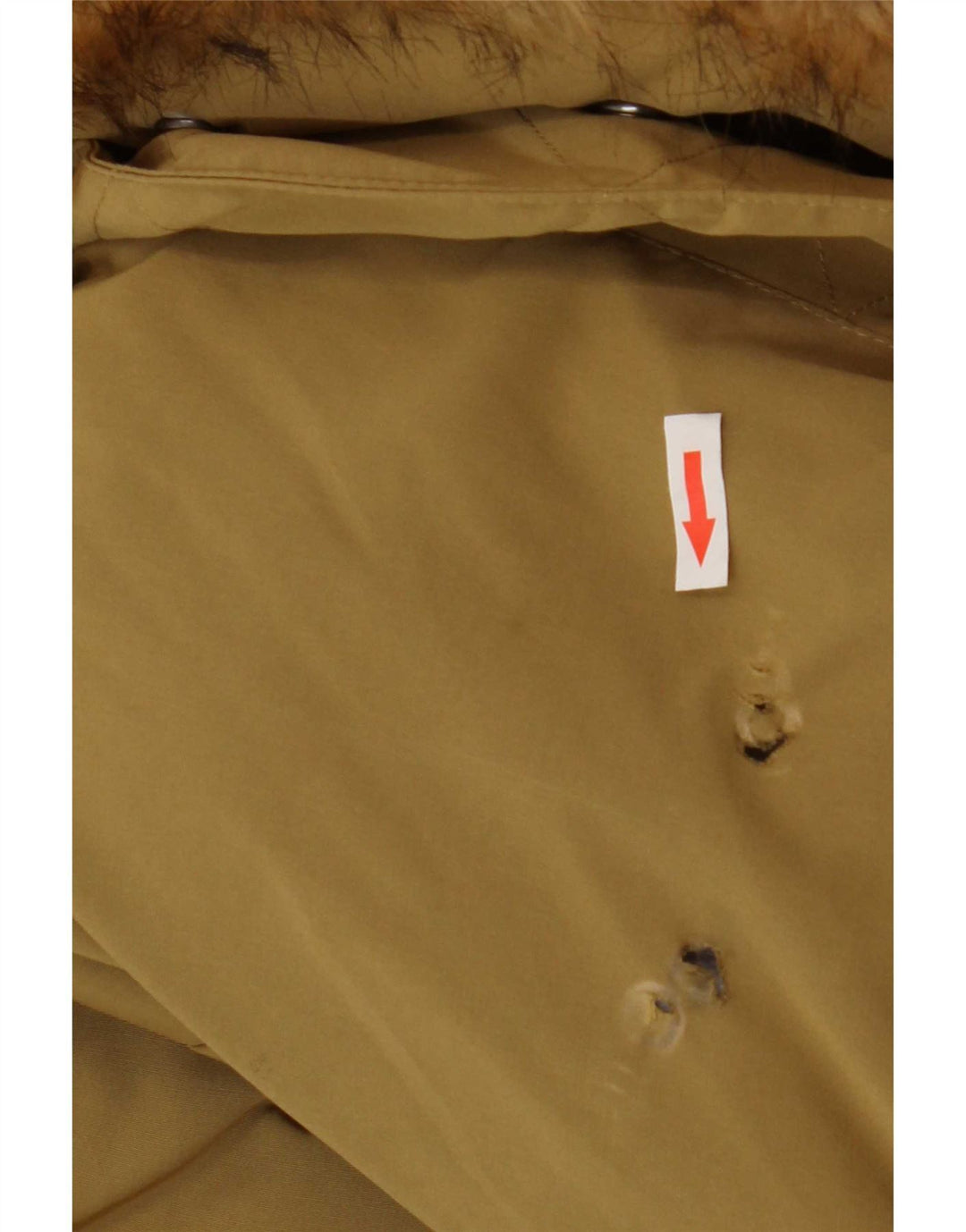 Superdry Womens Hooded Padded Jacket UK 14 Large Beige Polyester