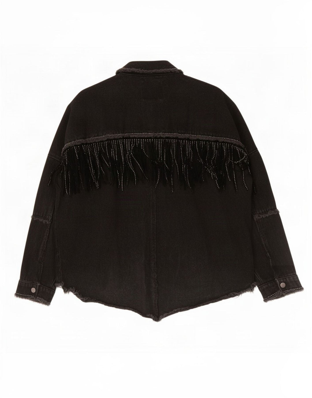 Zara Womens Western Oversized Denim Jacket UK 6 XS Black