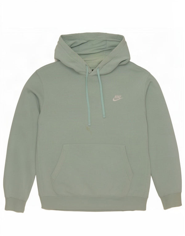 Nike Mens Hoodie Jumper Medium Green Cotton