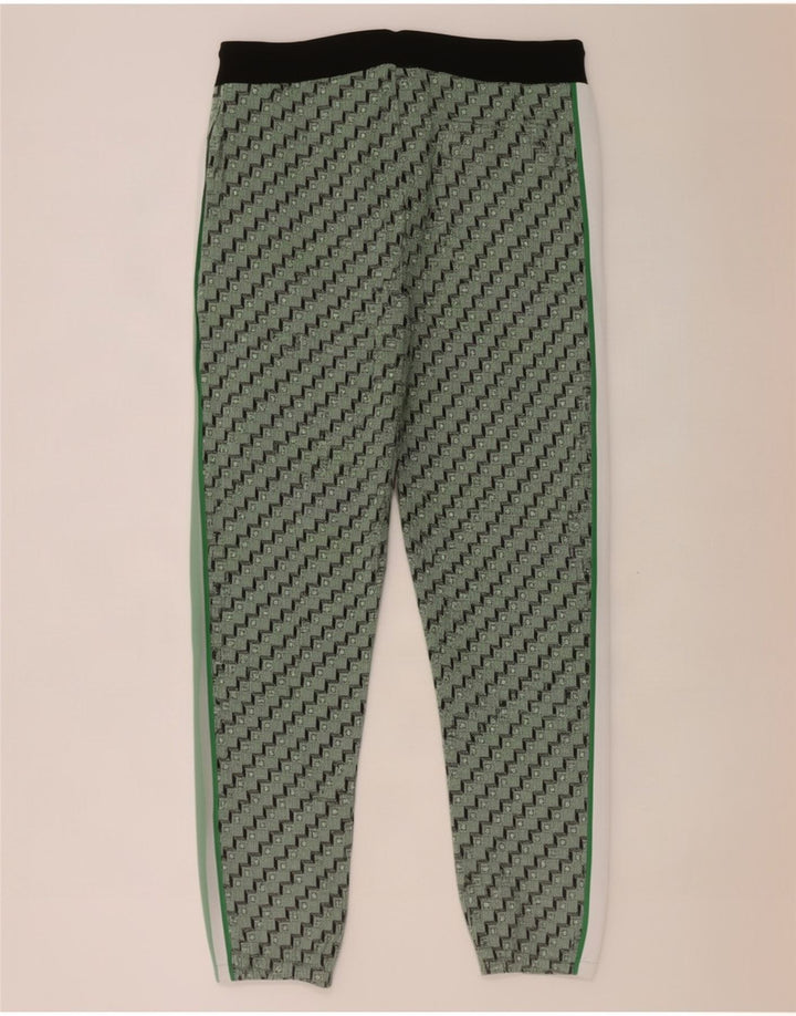 Zara Mens Tracksuit Trousers Joggers Medium Green Geometric Polyester