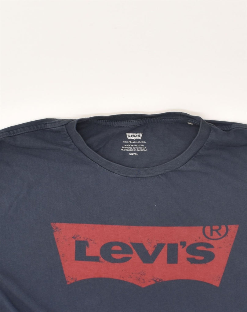 LEVI'S Mens Graphic T-Shirt Top Small Navy Blue Cotton | Vintage Levi's | Thrift | Second-Hand Levi's | Used Clothing | Messina Hembry 