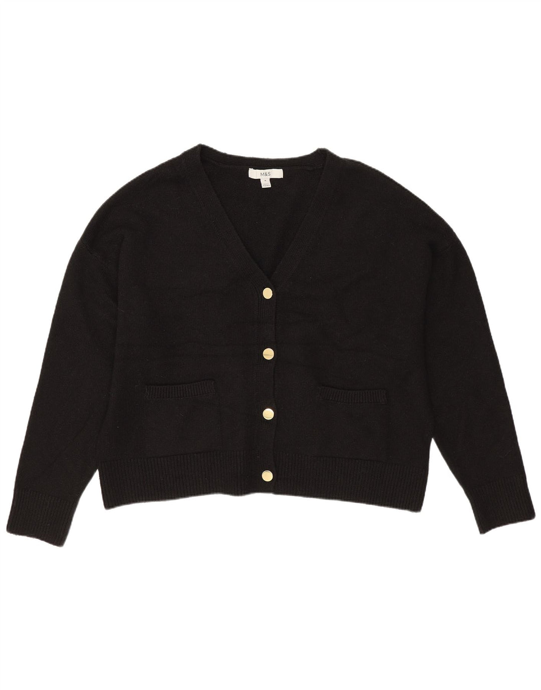 Marks & Spencer Womens Oversized Cardigan Sweater UK 14 Medium Black