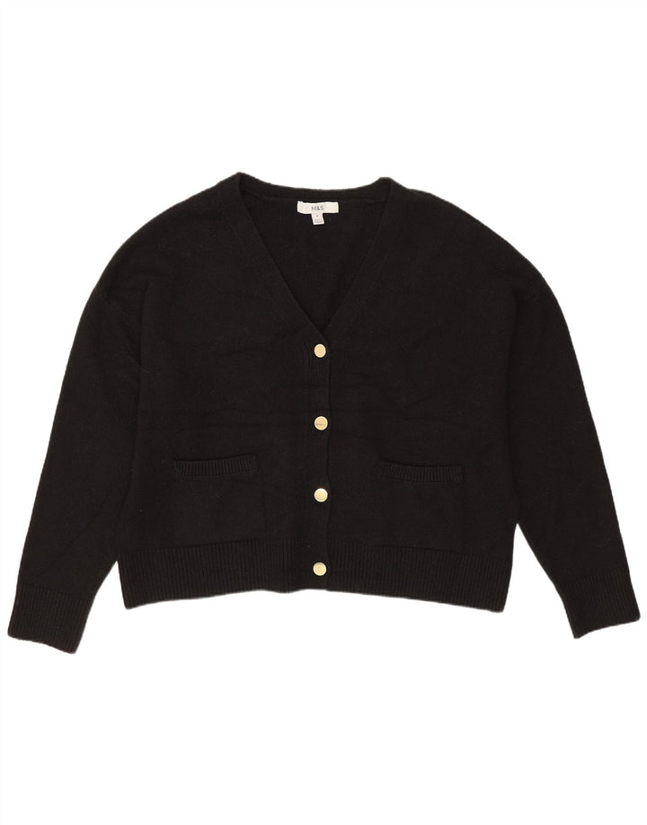 Marks & Spencer Womens Oversized Cardigan Sweater UK 14 Medium Black