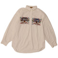 Vintage Womens Graphic Shirt UK 14 Large White Cotton