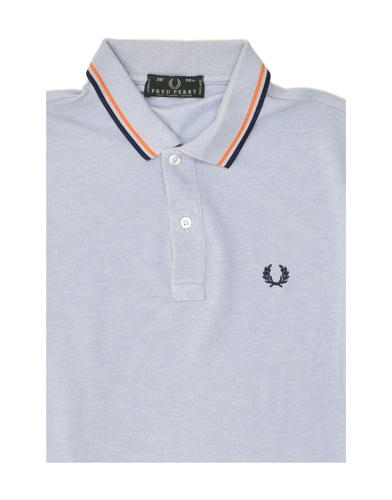 FRED PERRY Mens Polo Shirt Small Blue Cotton | Vintage Fred Perry | Thrift | Second-Hand Fred Perry | Used Clothing | Messina Hembry 