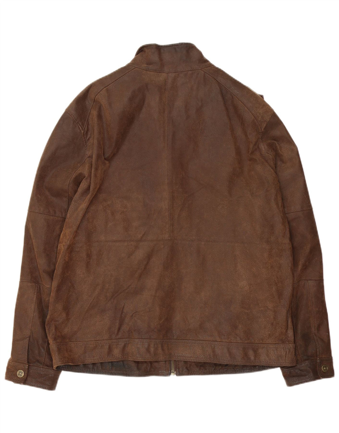 Marks & Spencer Mens Leather Jacket UK 42 XL Brown Leather