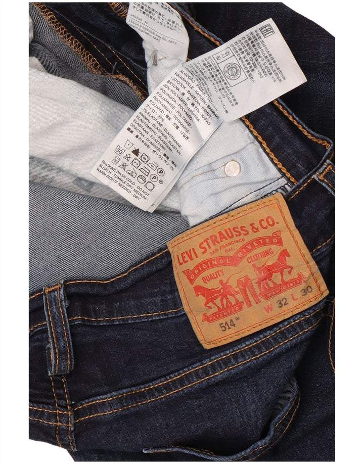 Levi's Mens 514 Straight Jeans W32 L30 Navy Blue Cotton