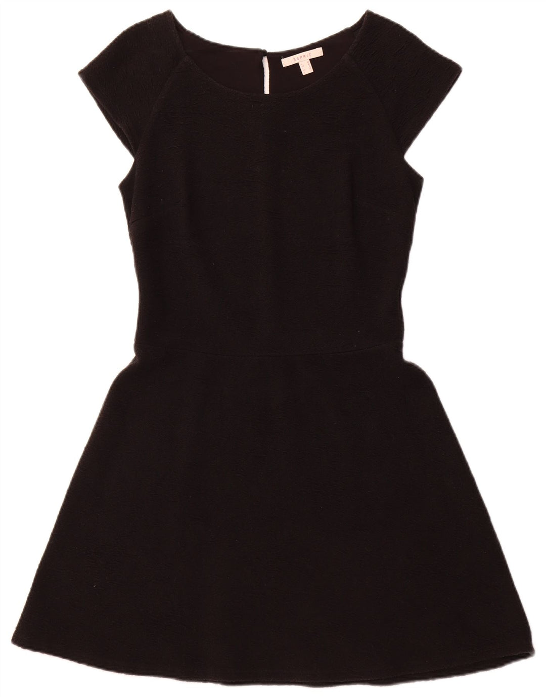 ESPRIT Womens A-Line Dress UK 12 Medium Black Cotton