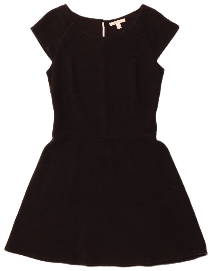 ESPRIT Womens A-Line Dress UK 12 Medium Black Cotton
