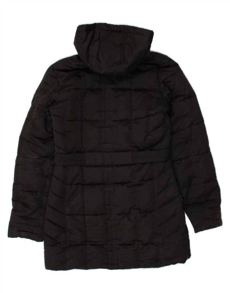 ADIDAS Womens Hooded Padded Coat UK 10 Small Black Polyester | Vintage Adidas | Thrift | Second-Hand Adidas | Used Clothing | Messina Hembry 