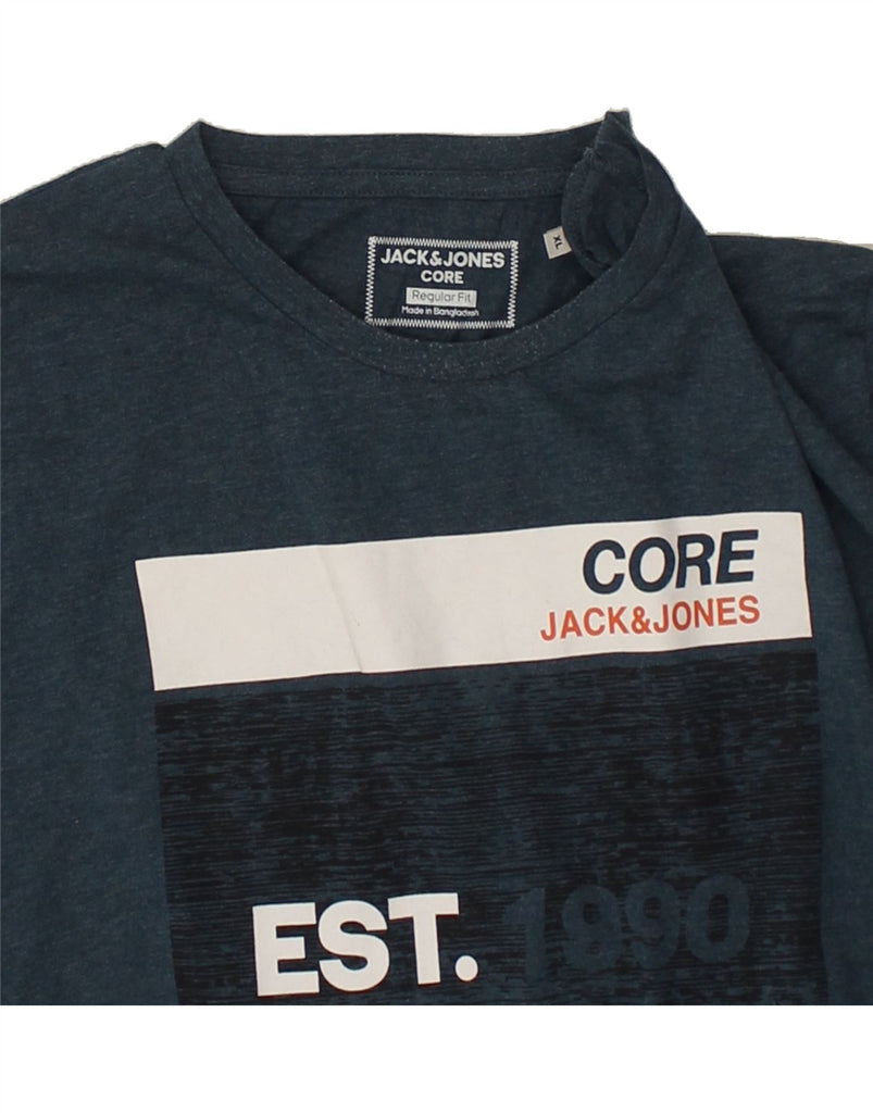 JACK & JONES Mens Regular Fit Graphic T-Shirt Top XL Navy Blue | Vintage Jack & Jones | Thrift | Second-Hand Jack & Jones | Used Clothing | Messina Hembry 