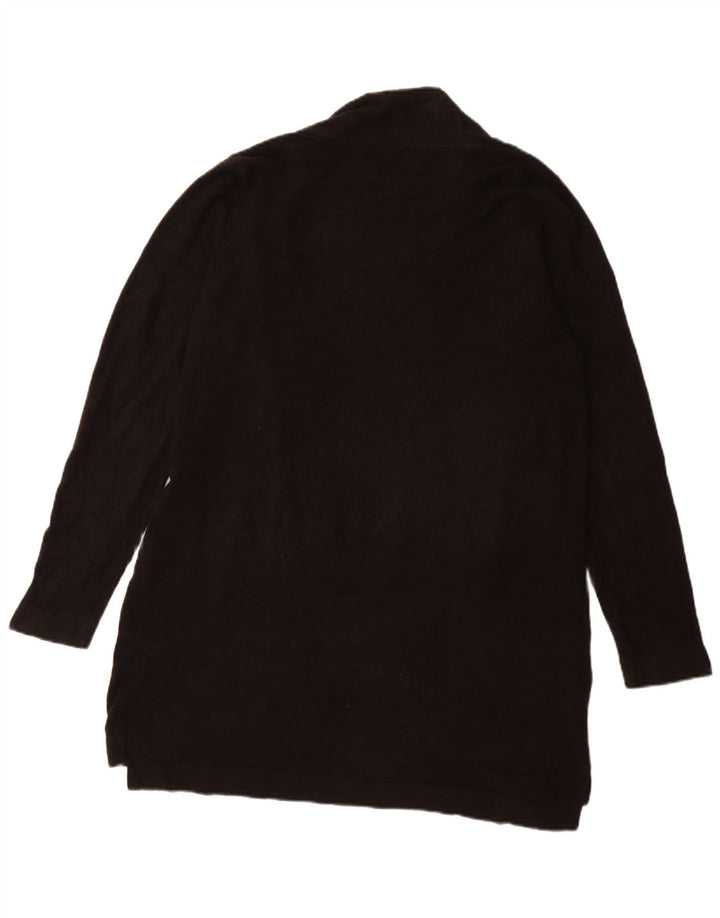 Marks & Spencer Womens Longline Open Cardigan Sweater UK 16 Large Black