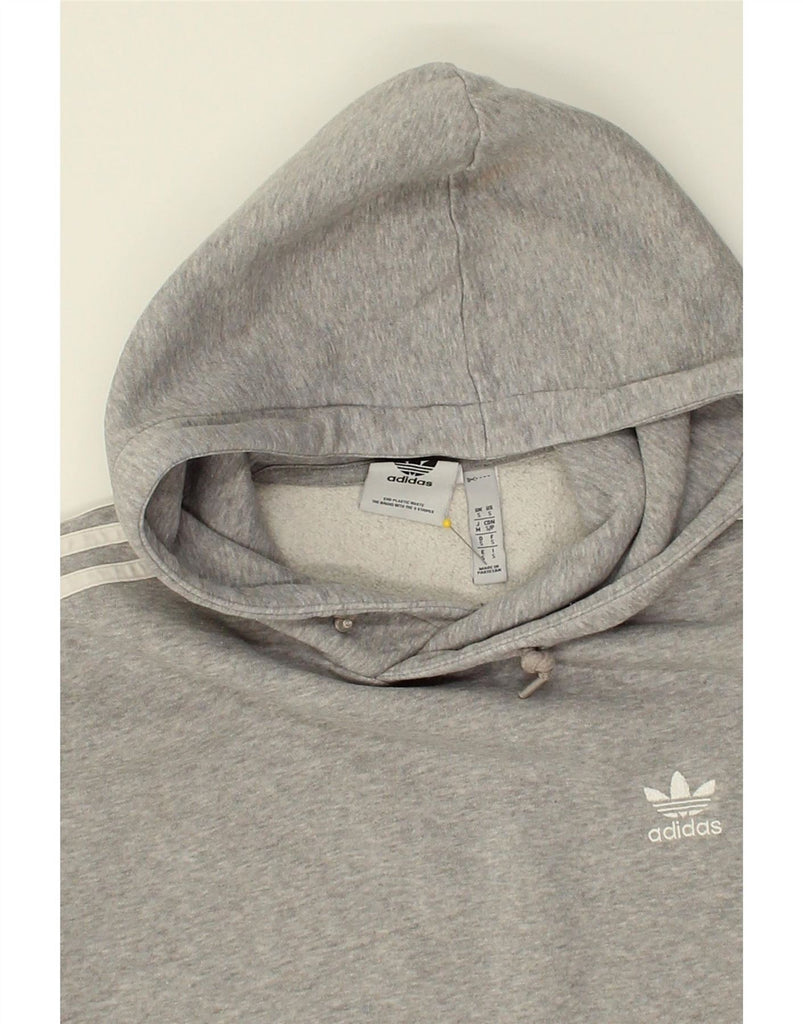 ADIDAS Mens Hoodie Jumper Small Grey Cotton Vintage Adidas and Second-Hand Adidas from Messina Hembry 