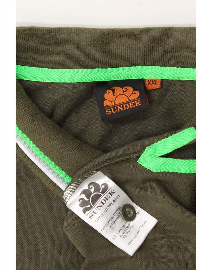 Sundek Mens Polo Shirt 2XL Green Cotton
