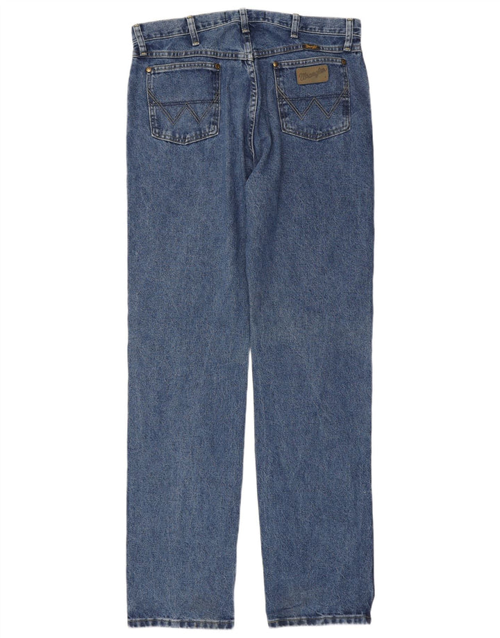 Wrangler Mens Straight Jeans W34 L36 Blue Cotton