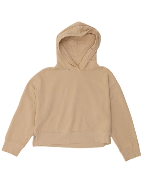 Zara Womens Oversized Hoodie Jumper UK 14 Medium Beige Cotton