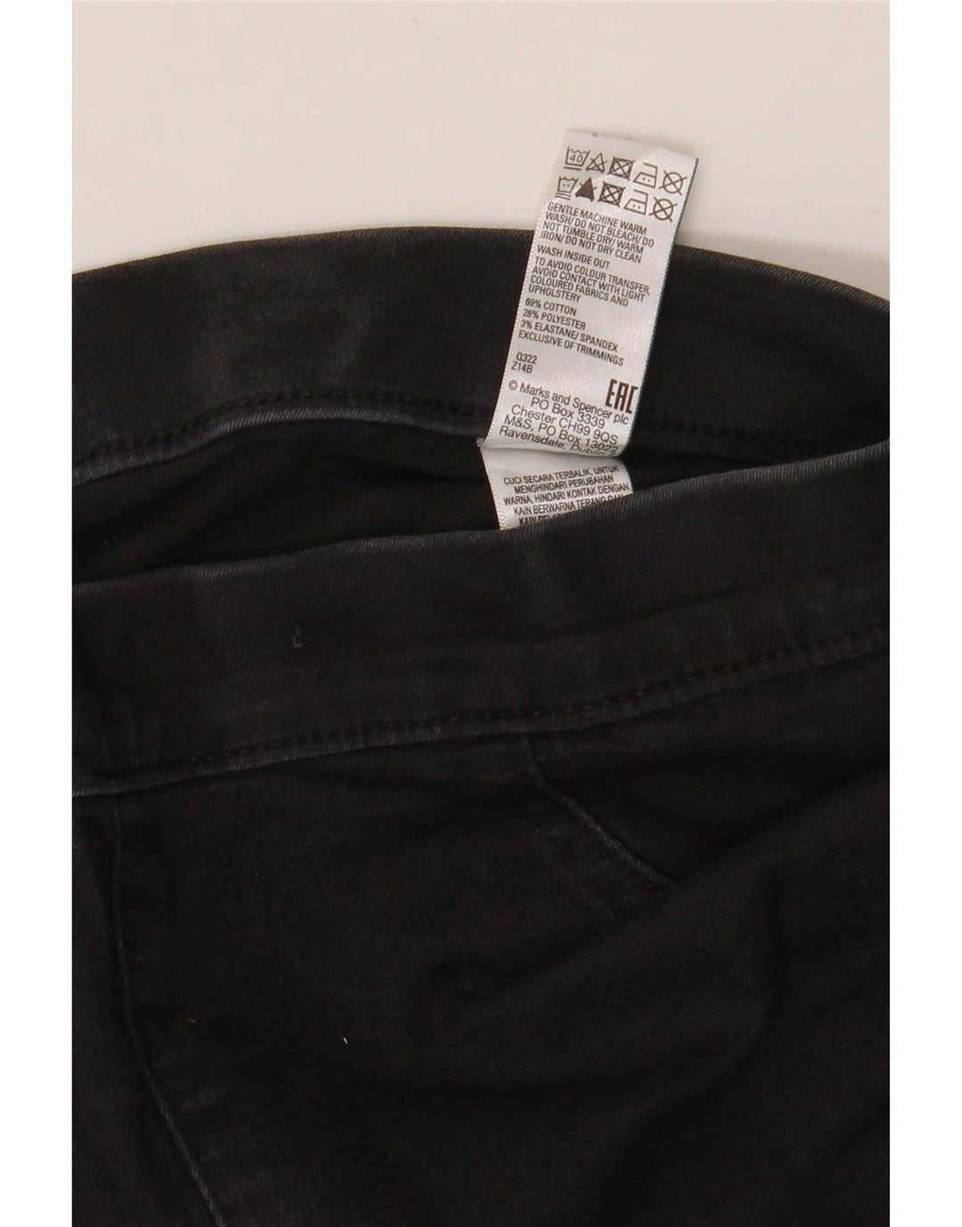 Marks & Spencer Womens Jegging Jeans UK 12 Medium W30 L30 Black Cotton