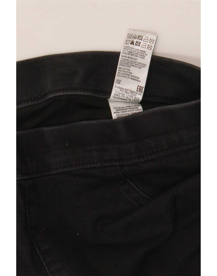Marks & Spencer Womens Jegging Jeans UK 12 Medium W30 L30 Black Cotton