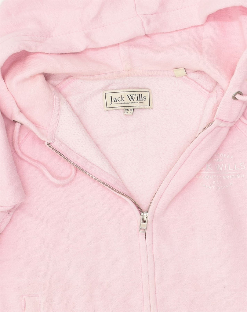 JACK WILLS Womens Zip Hoodie Sweater UK 10 Small Pink Cotton | Vintage Jack Wills | Thrift | Second-Hand Jack Wills | Used Clothing | Messina Hembry 