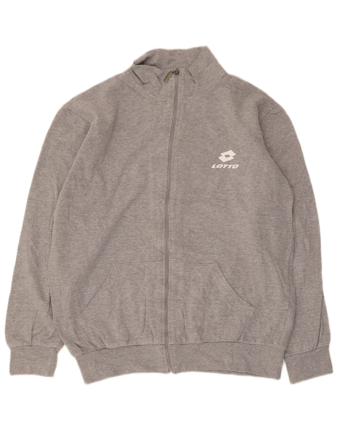 Lotto Womens Tracksuit Top Jacket UK 18 XL Grey Cotton