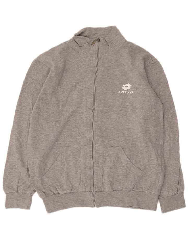 Lotto Womens Tracksuit Top Jacket UK 18 XL Grey Cotton