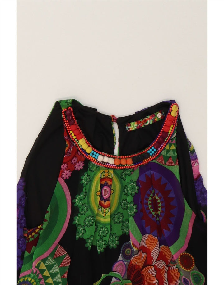 DESIGUAL Womens Halter Dress EU 38 Medium Black Floral Vintage Desigual and Second-Hand Desigual from Messina Hembry 