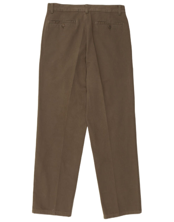 Benetton Mens Straight Chino Trousers IT 48 Medium W32 L30 Khaki Cotton