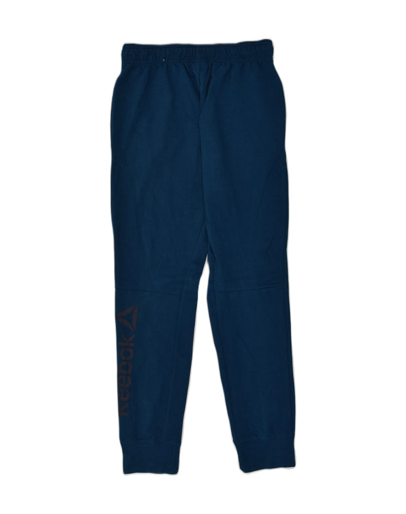 REEBOK Mens Tracksuit Trousers Joggers Small Navy Blue Cotton | Vintage Reebok | Thrift | Second-Hand Reebok | Used Clothing | Messina Hembry 