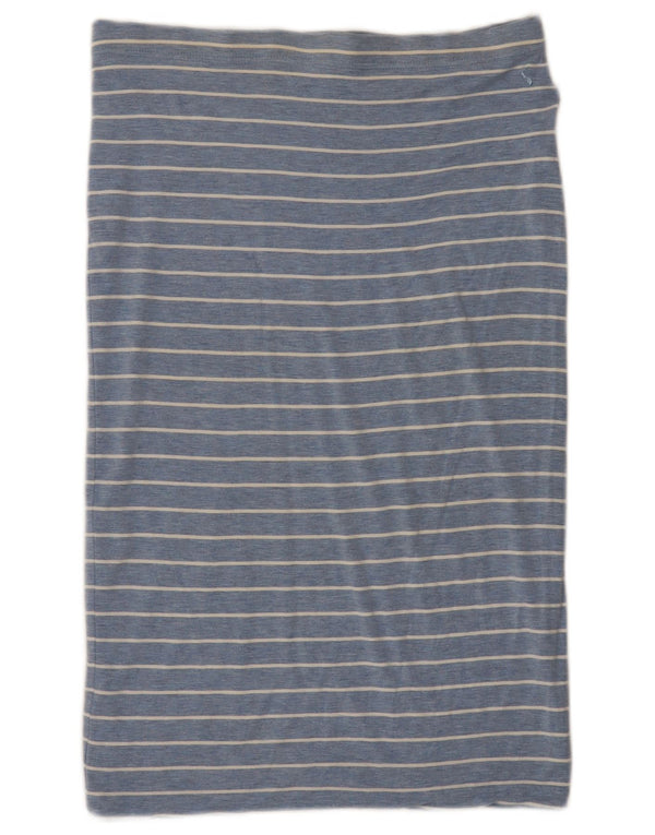 Joules Womens Straight Skirt UK 12 Medium W32 Blue Striped Viscose