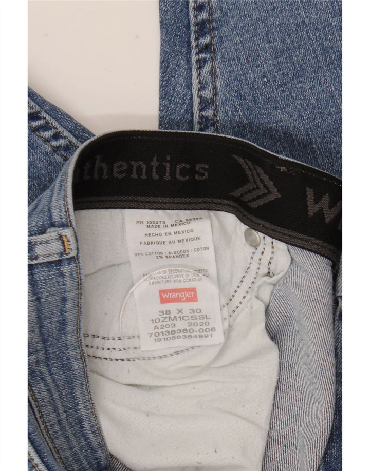 Wrangler Mens Straight Jeans W38 L30 Blue Cotton
