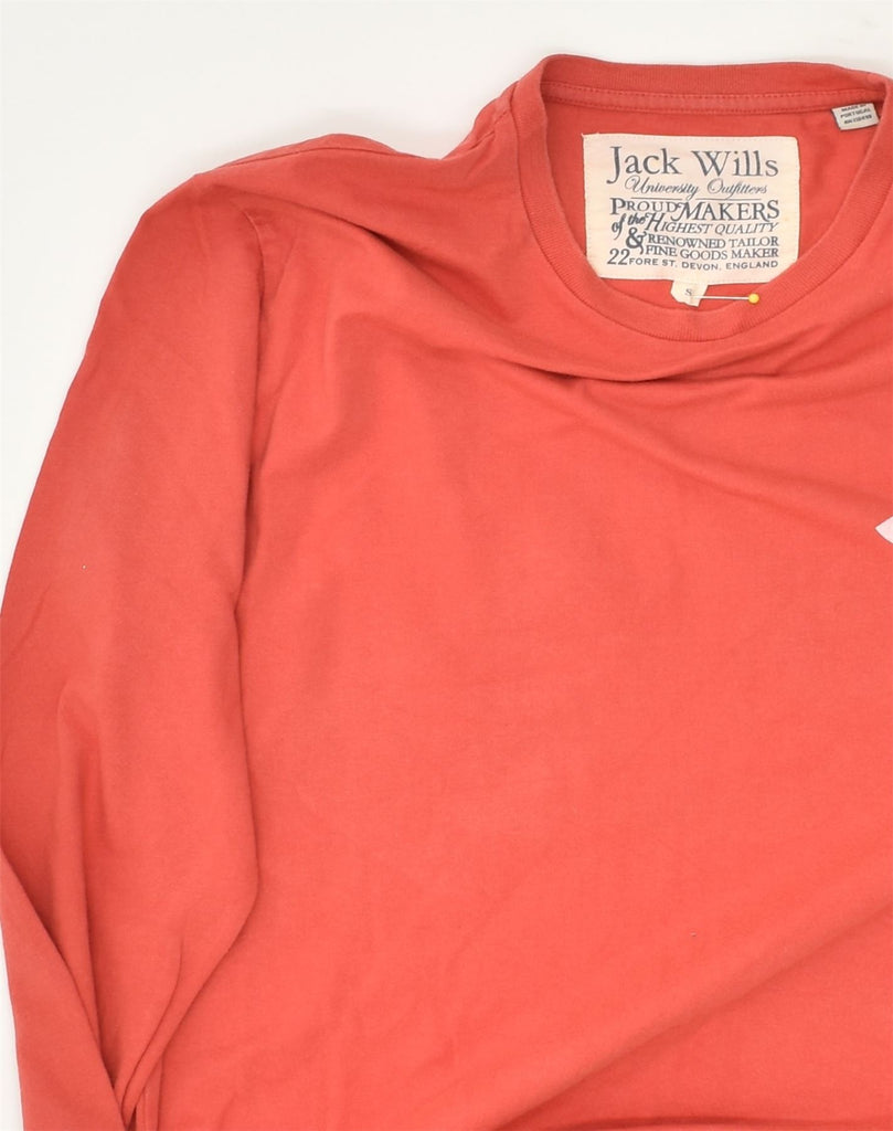 JACK WILLS Mens Graphic Top Long Sleeve Small Red Cotton | Vintage Jack Wills | Thrift | Second-Hand Jack Wills | Used Clothing | Messina Hembry 