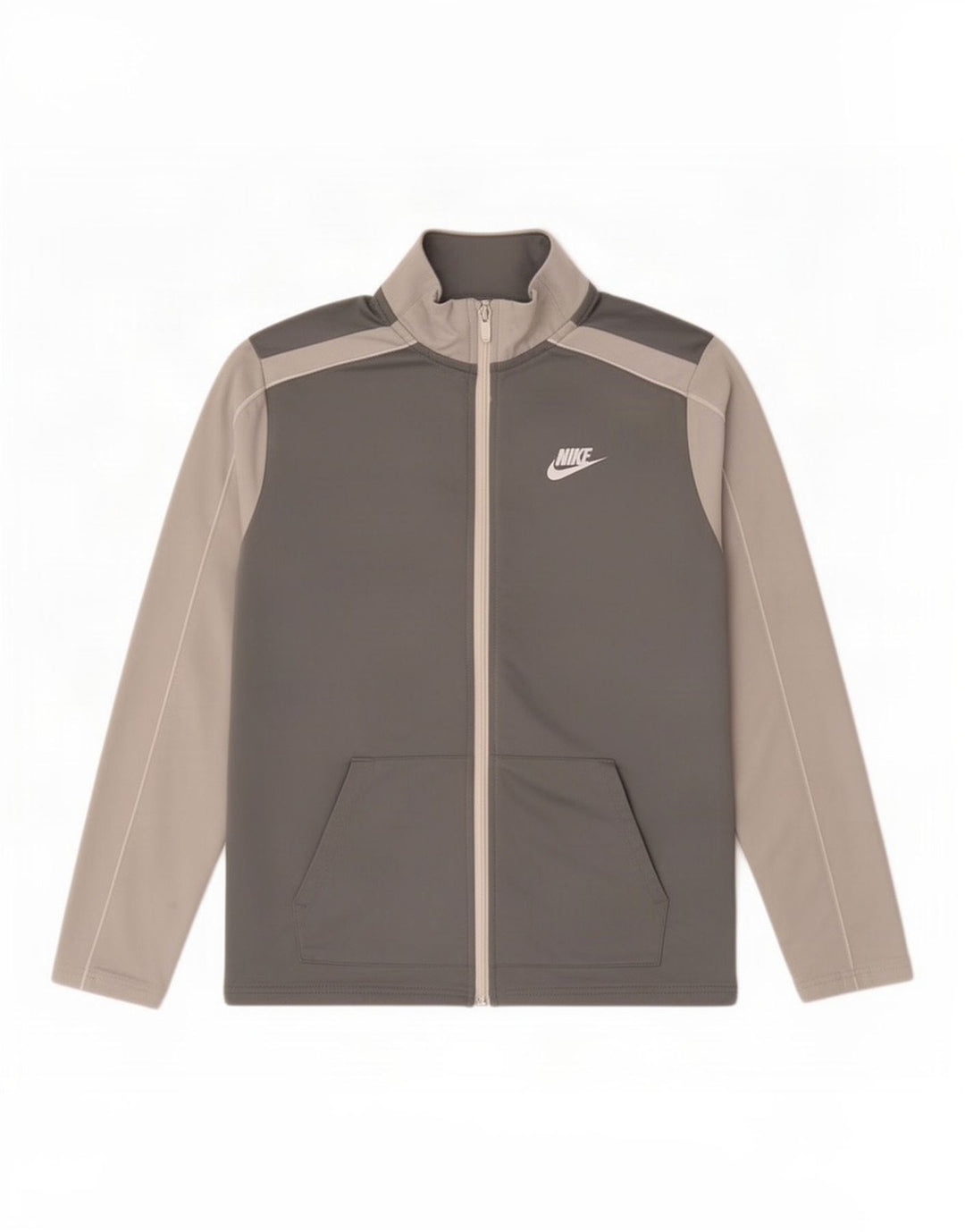 Nike Boys Tracksuit Top Jacket 13-14 Years XL Grey Colourblock Polyester