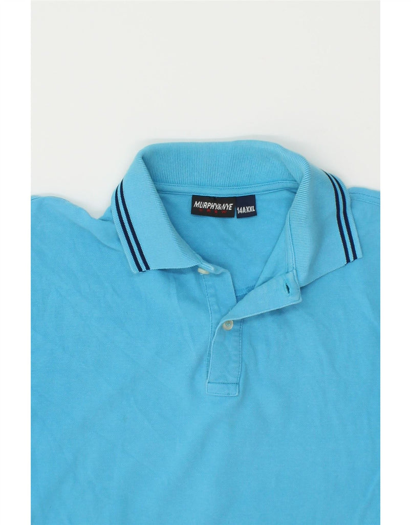 MURPHY & NYE Boys Polo Shirt 13-14 Years 2XL Blue Cotton | Vintage Murphy & Nye | Thrift | Second-Hand Murphy & Nye | Used Clothing | Messina Hembry 