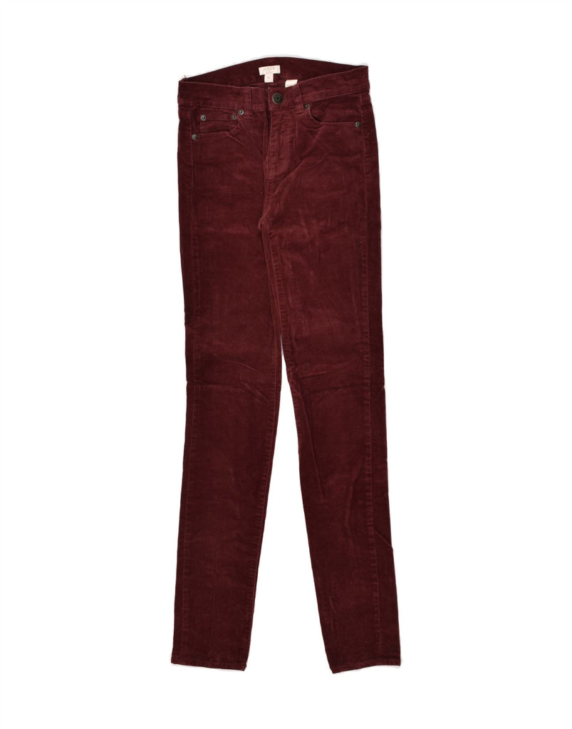 J. CREW Womens Stretch Skinny Casual Trousers W24 L30  Burgundy Cotton | Vintage J. Crew | Thrift | Second-Hand J. Crew | Used Clothing | Messina Hembry 