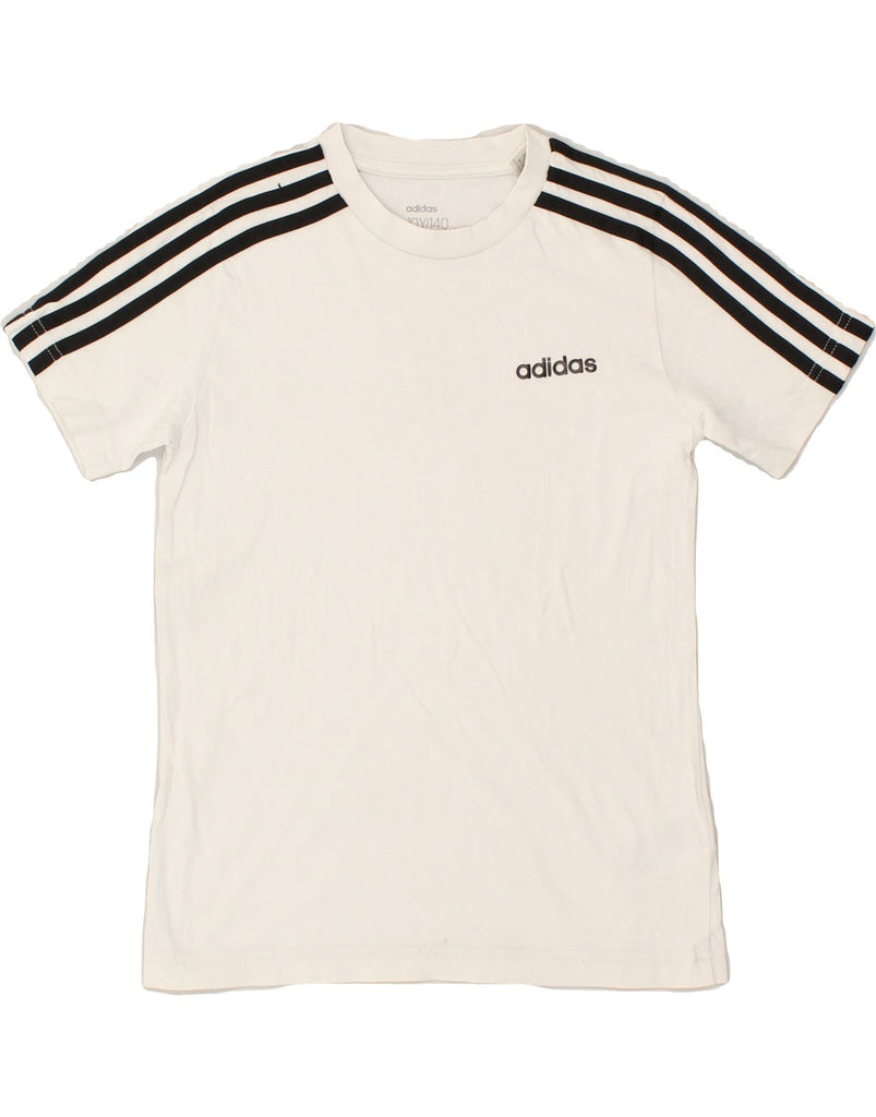 ADIDAS Boys T-Shirt Top 9-10 Years White Cotton | Vintage Adidas | Thrift | Second-Hand Adidas | Used Clothing | Messina Hembry 