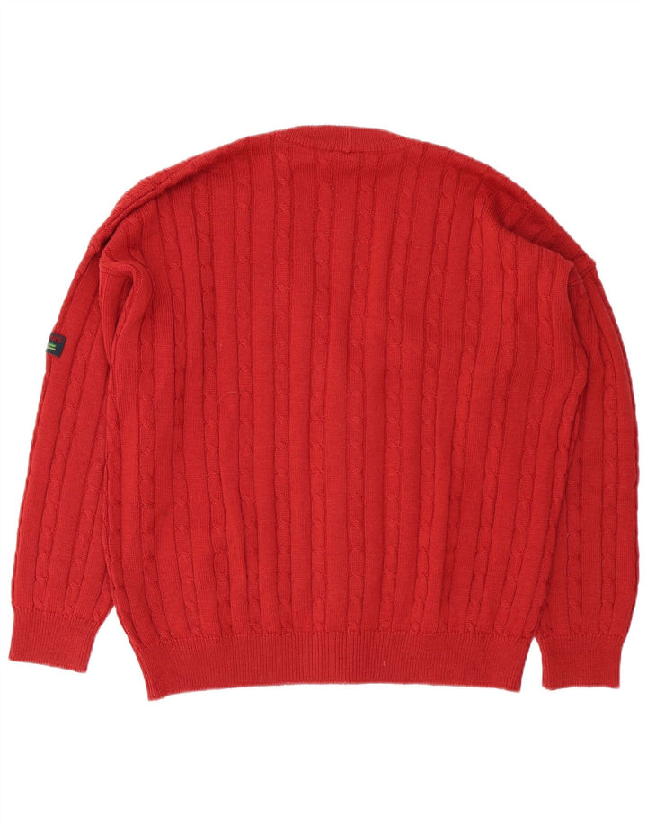 NAVIGARE Mens Cardigan Sweater Large Red