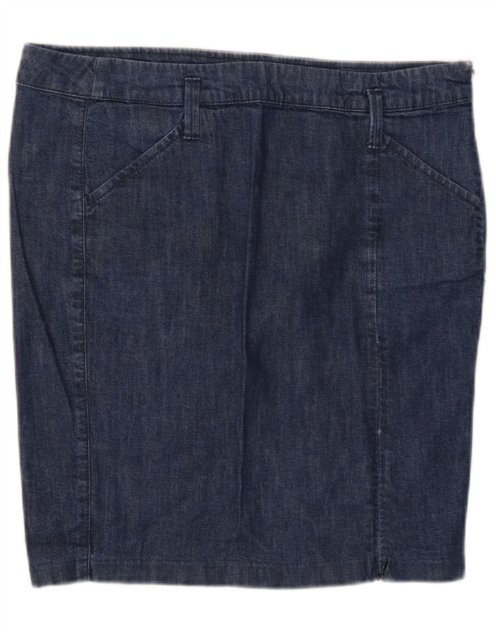 BENETTON Womens Denim Skirt IT 44 Medium W30  Navy Blue Cotton