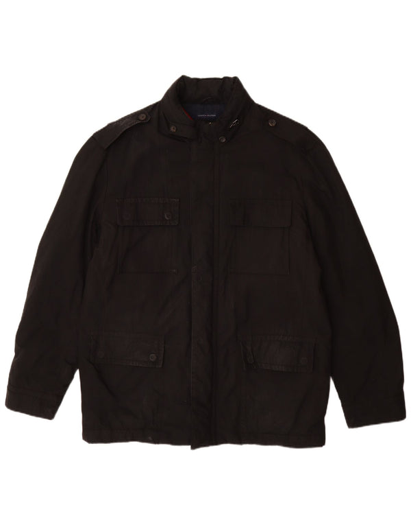 Tommy Hilfiger Mens Military Jacket UK 38 Medium Black Polyester