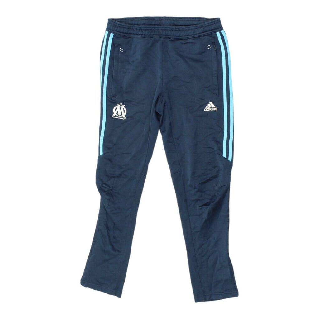 Olympique de Marseille Adidas Boys Navy Tracksuit Bottoms | Football Kids Sports | Vintage Messina Hembry | Thrift | Second-Hand Messina Hembry | Used Clothing | Messina Hembry 