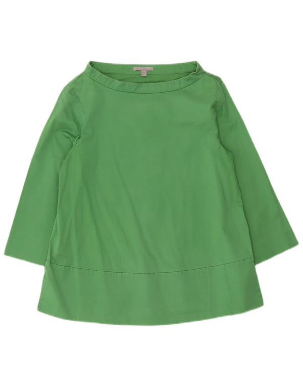 Cos Womens Relaxed Fit 3/4 Sleeve Blouse Top EU 34 XS Green Cotton