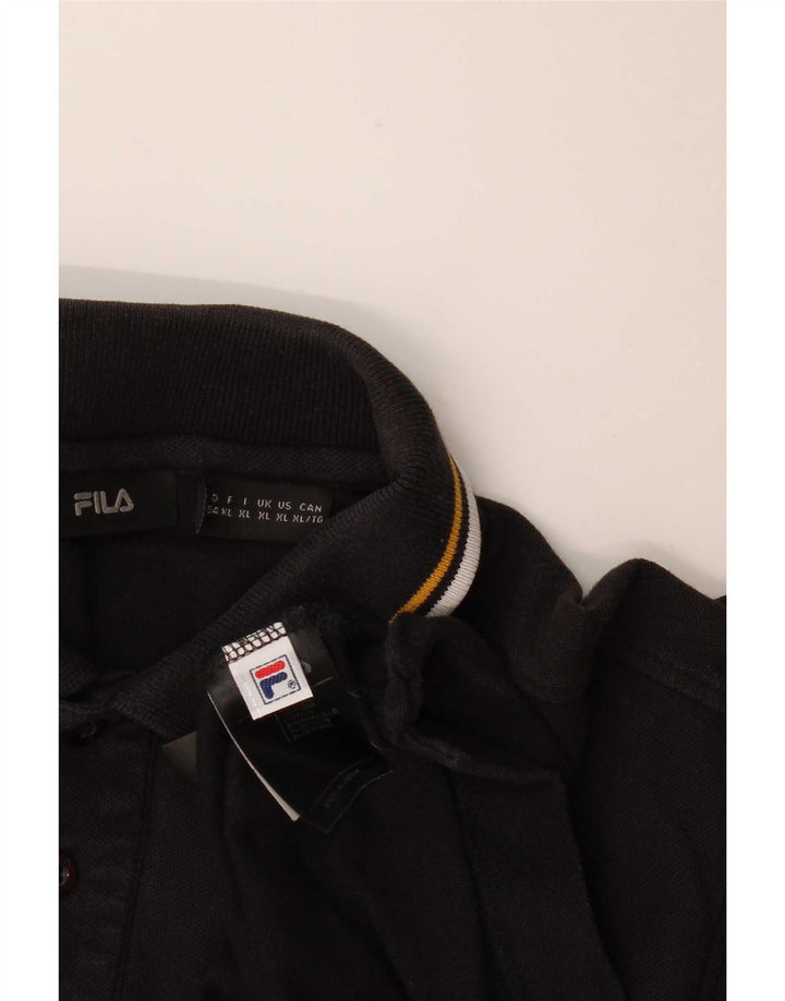 Fila Mens Polo Shirt XL Black Cotton