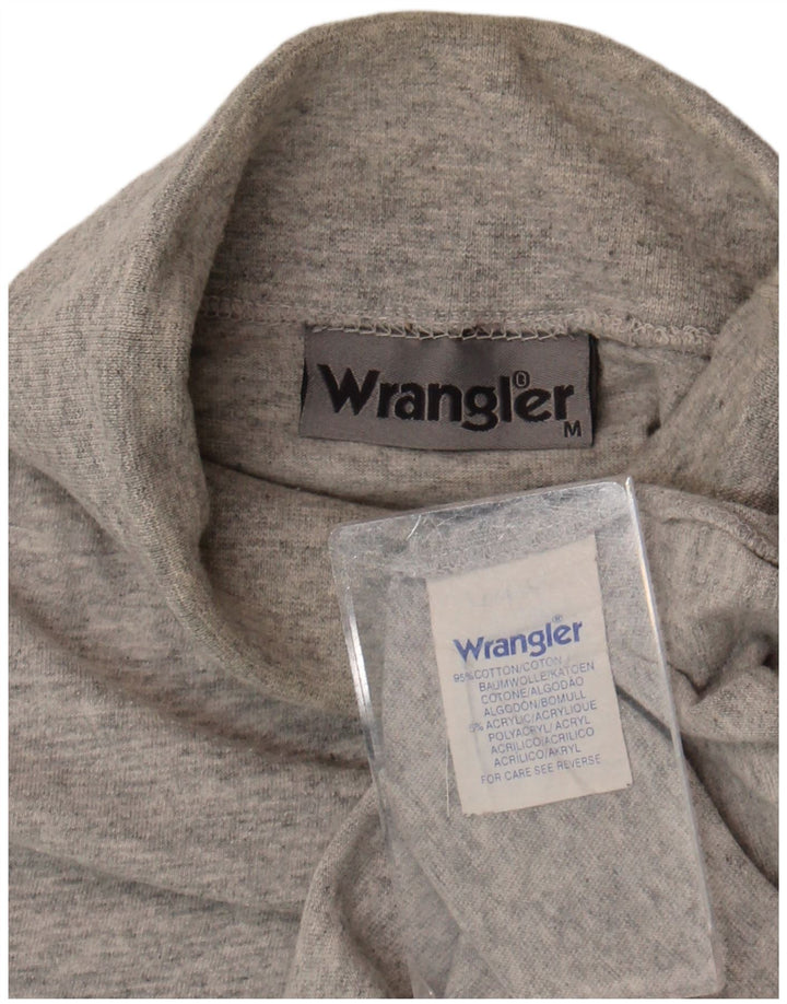 Wrangler Mens Roll Neck Top Long Sleeve Medium Grey Cotton