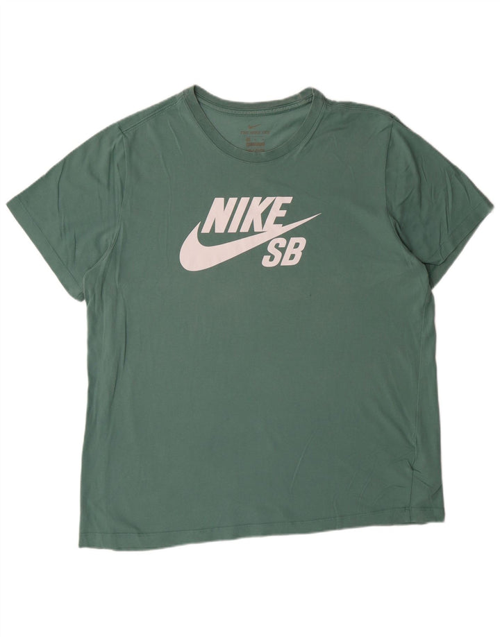 Nike Mens Graphic T-Shirt Top XL Green Cotton