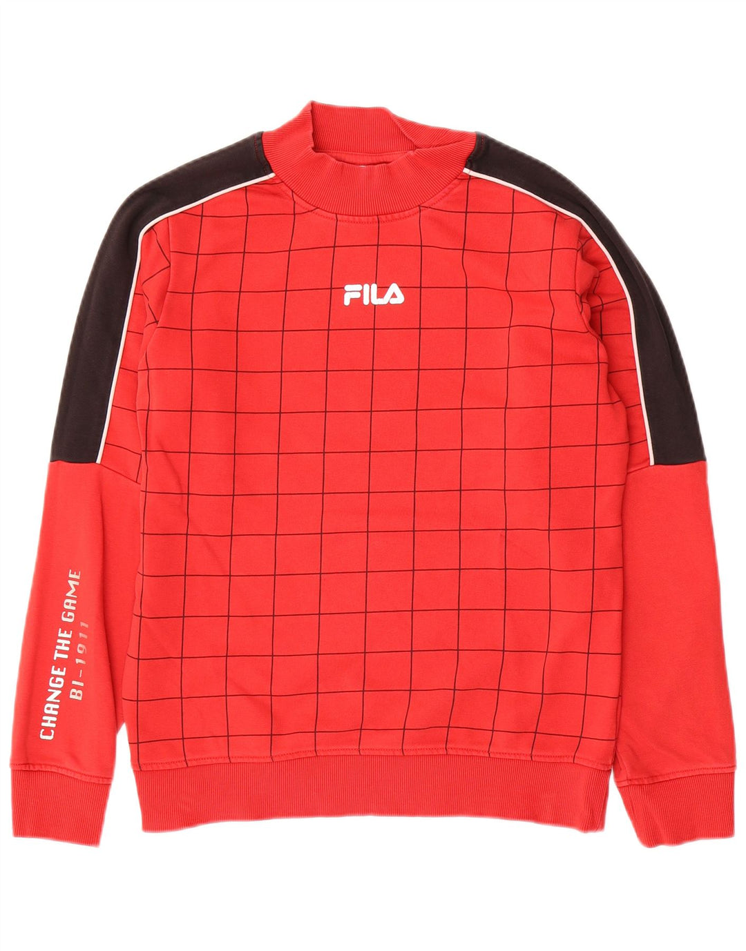 FILA Boys Graphic Sweatshirt Jumper 13-14 Years Red Colourblock